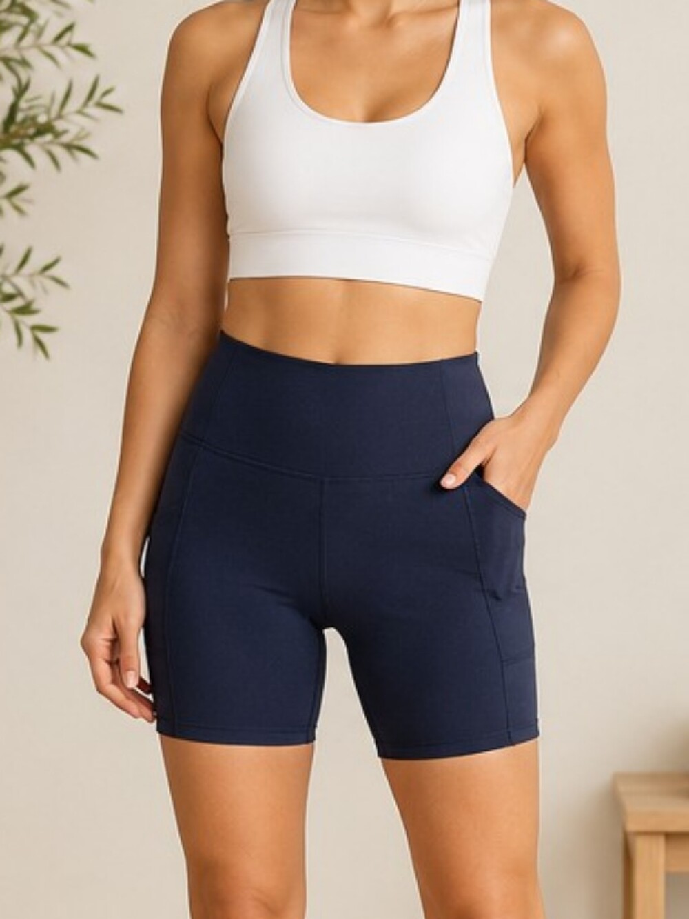 All in Motion™ Effortless Support Pocketed Bike Shorts – Navy Blue, XL NWT
